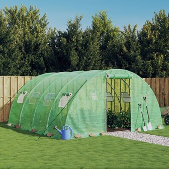 Tuinkas met stalen frame 16 m&sup2; 4x4x2 m groen 1