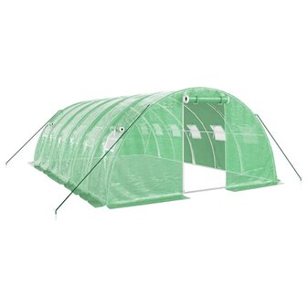 Tuinkas met stalen frame 24 m&sup2; 6x4x2 m groen 2