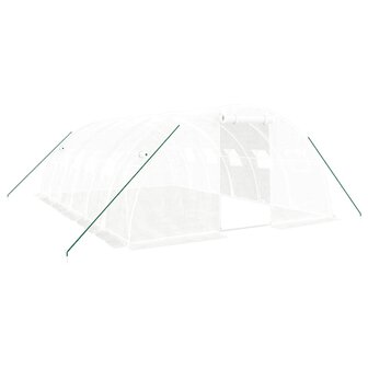 Tuinkas met stalen frame 24 m&sup2; 6x4x2 m wit 2