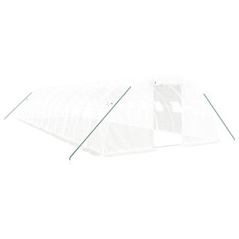 Tuinkas met stalen frame 48 m&sup2; 12x4x2 m wit 2