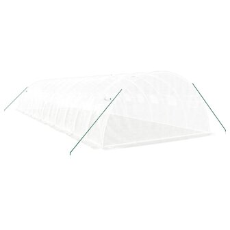 Tuinkas met stalen frame 48 m&sup2; 12x4x2 m wit 6