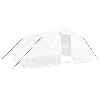 Tuinkas met stalen frame 20 m&sup2; 5x4x2,3 m wit 2