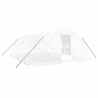 Tuinkas met stalen frame 30 m&sup2; 6x5x2,3 m wit 2