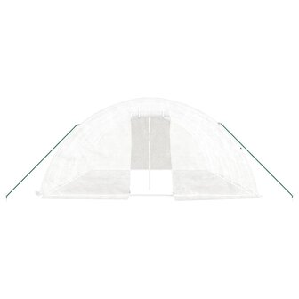 Tuinkas met stalen frame 30 m&sup2; 6x5x2,3 m wit 4