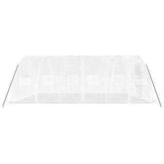 Tuinkas met stalen frame 30 m&sup2; 6x5x2,3 m wit 5