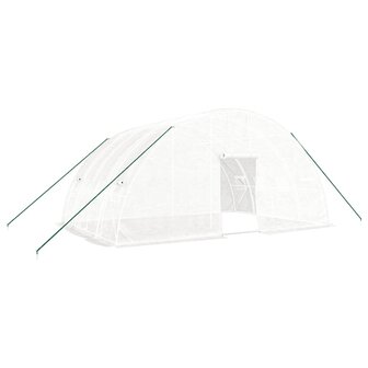Tuinkas met stalen frame 24 m&sup2; 6x4x2,85 m wit 2