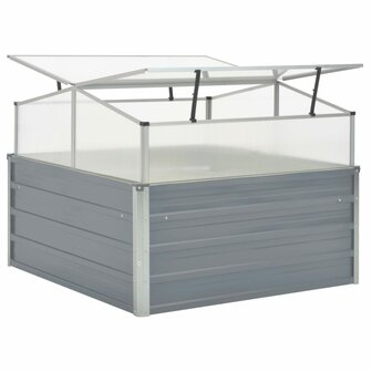 Tuinkas 100x100x85 cm gegalvaniseerd staal grijs  4