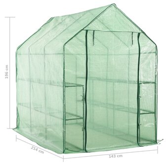 Inloopkas met 12 schappen 143x214x196 cm staal 7
