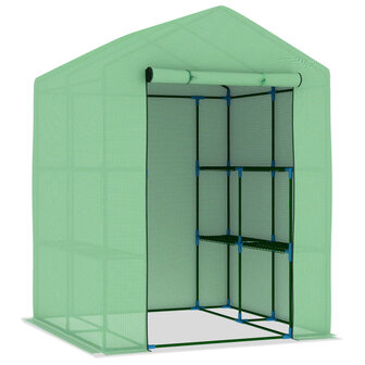 Tuinkas met schappen 143x143x195 cm staal 3