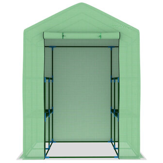 Tuinkas met schappen 143x143x195 cm staal 4