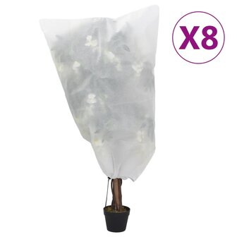 Plantenhoezen met trekkoord 8 st 70 g/m&sup2; 0,8x0,8 m 1