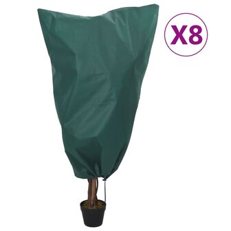 Plantenhoezen met trekkoord 8 st 70 g/m&sup2; 0,8x1 m 1