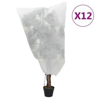 Plantenhoezen met trekkoord 12 st 70 g/m&sup2; 0,8x0,8 m 1