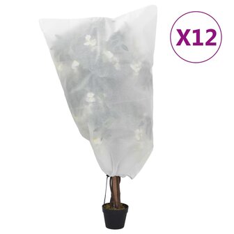 Plantenhoezen met trekkoord 12 st 70 g/m&sup2; 0,8x1 m 1