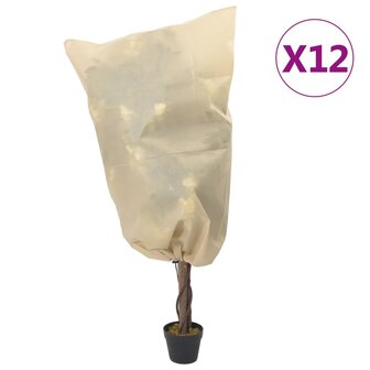 Plantenhoezen met trekkoord 12 st 70 g/m&sup2; 0,8x1,2 m 1