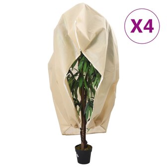 Plantenhoezen met ritssluiting 4 st 70 g/m&sup2; 3,14x2,5 m 1