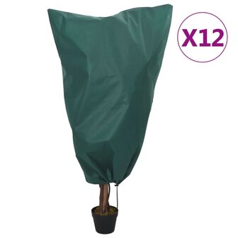 Plantenhoezen met trekkoord 12 st 70 g/m&sup2; 0,8x1 m 1