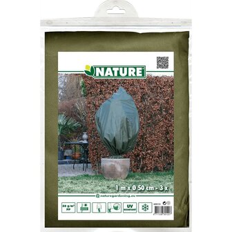 Nature Wintervliesdoekhoezen 3 st 50 g/m&sup2; 100x50 cm groen  4