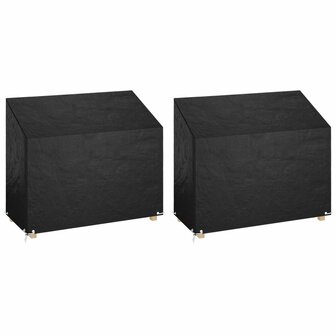 Tuinbankhoezen 2 st 8 oogjes 160x70x70/88 cm polyetheen 1