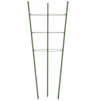 Plantensteunen 5 st met 3 ringen 45 cm staal groen 5