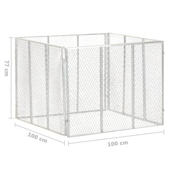 Compostbak 100x100x77 cm gegalvaniseerd staal 6