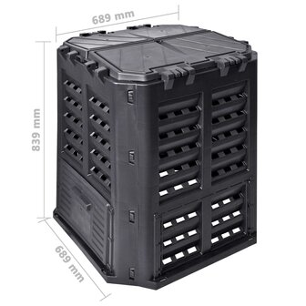 Compostbak 360 L 68,9x68,9x83,9 cm zwart 7