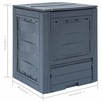 Compostbakken 3 st 780 L 60x60x73 cm grijs 7