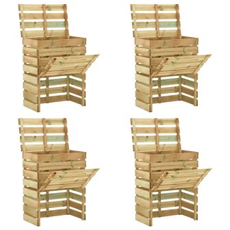Tuincompostbakken 4 st 80x50x100 cm ge&iuml;mpregneerd grenenhout 1