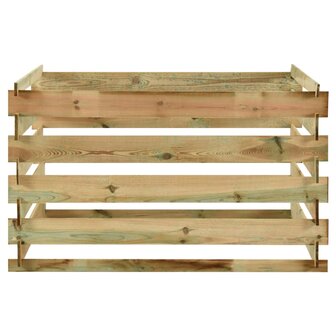 Tuincompostbak gelat 120x120x70 cm ge&iuml;mpregneerd grenenhout 2