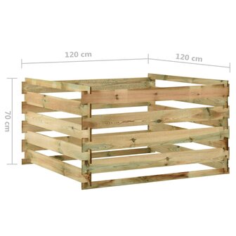 Tuincompostbak gelat 120x120x70 cm ge&iuml;mpregneerd grenenhout 5