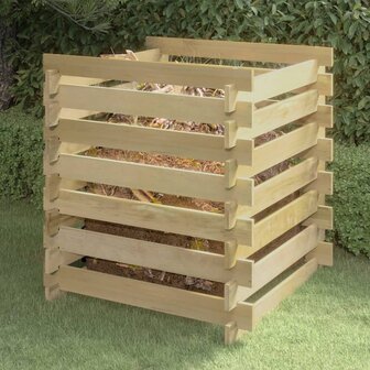 Tuincompostbak gelat 90x90x90 cm ge&iuml;mpregneerd grenenhout 1