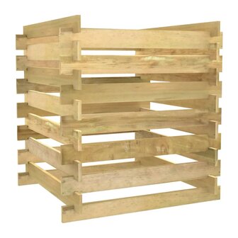 Tuincompostbak gelat 90x90x90 cm ge&iuml;mpregneerd grenenhout 2