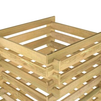 Tuincompostbak gelat 90x90x90 cm ge&iuml;mpregneerd grenenhout 5