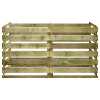 Compostbak met latten ge&iuml;mpregneerd grenenhout 180x90x90 cm 3