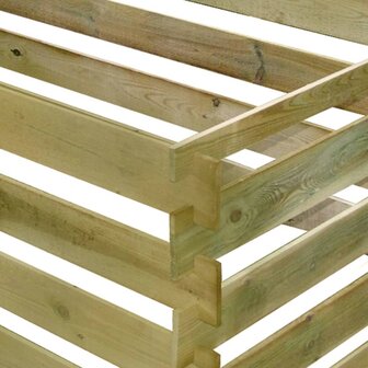 Compostbak met latten ge&iuml;mpregneerd grenenhout 180x90x90 cm 4