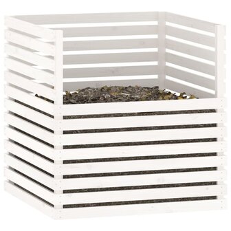 Compostbak 100x100x102 cm massief grenenhout wit 4