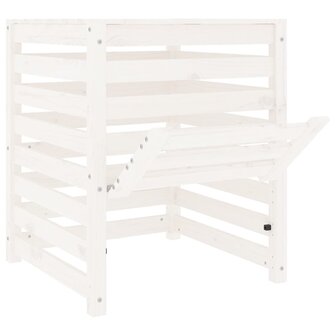 Compostbak 63,5x63,5x77,5 cm massief grenenhout wit 6