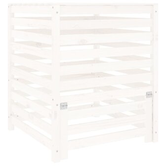 Compostbak 82,5x82,5x99,5 cm massief grenenhout wit 2