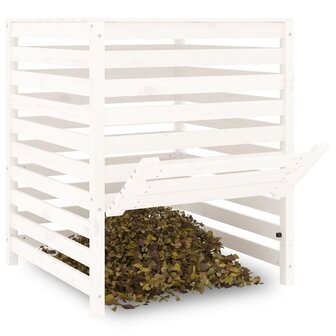 Compostbak 82,5x82,5x99,5 cm massief grenenhout wit 4