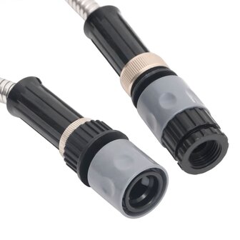 Tuinslang met sproeikop 0,6&amp;apos;&amp;apos; 15 m roestvrij staal zilverkleur 5