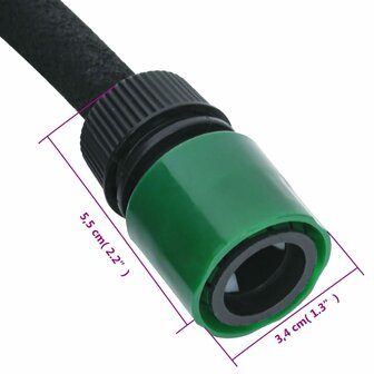 Druppelslang 0,6&amp;apos;&amp;apos; 10 m rubber zwart 9
