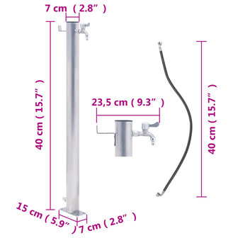 Waterzuil rond 40 cm roestvrij staal 7