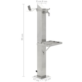 Tuinwaterkolom vierkant 95 cm roestvrij staal 9