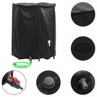 Watertank met kraan opvouwbaar 1250 L PVC 2