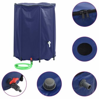 Watertank met kraan opvouwbaar 1350 L PVC 2