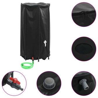 Watertank met kraan opvouwbaar 380 L PVC 2