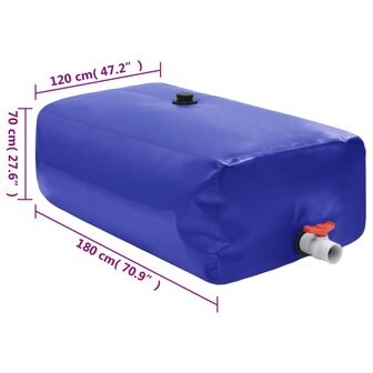 Watertank met kraan opvouwbaar 1500 l PVC 7