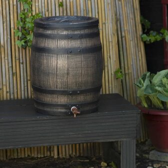 Nature Regenton met hout-look 50 L 38x49,5 cm bruin   5