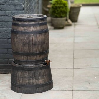 Nature Regenton met hout-look 50 L 38x49,5 cm bruin   7