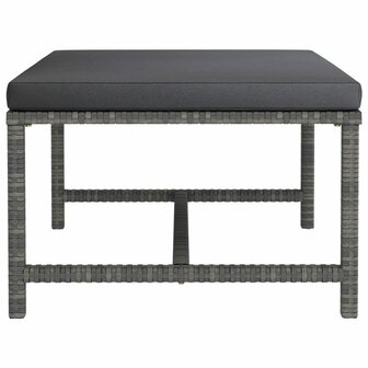 Voetensteun sectioneel met kussen poly rattan grijs 3